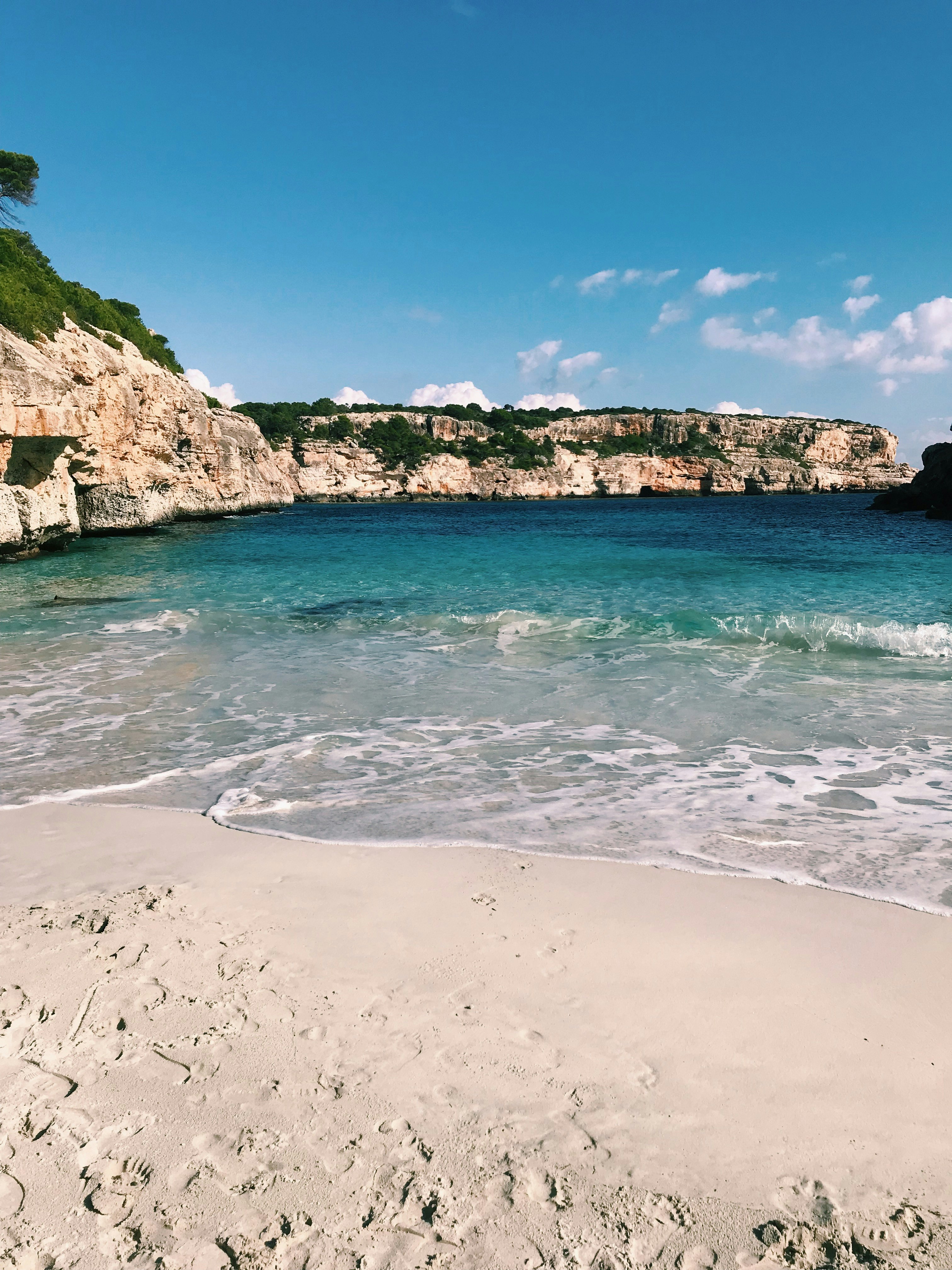 view of white sand beach